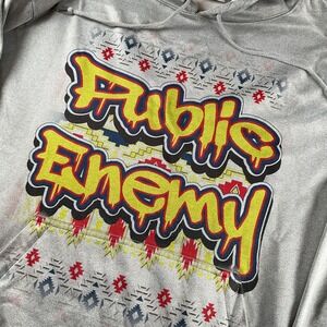 Public Enemy Athletic Wear Hoodie Gray 4X Graffiti Logo‎ Hip Hop Rap